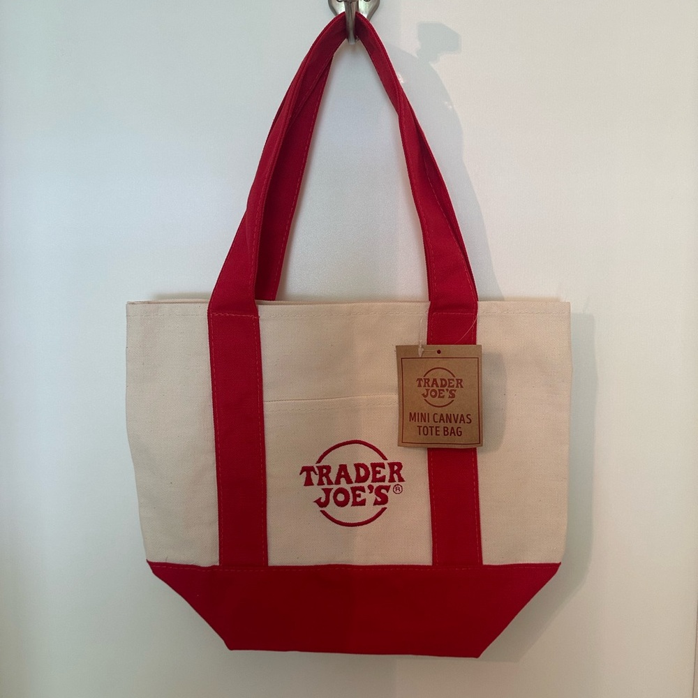 Trader Joe’s NWT Red Mini Canvas Tote Bag